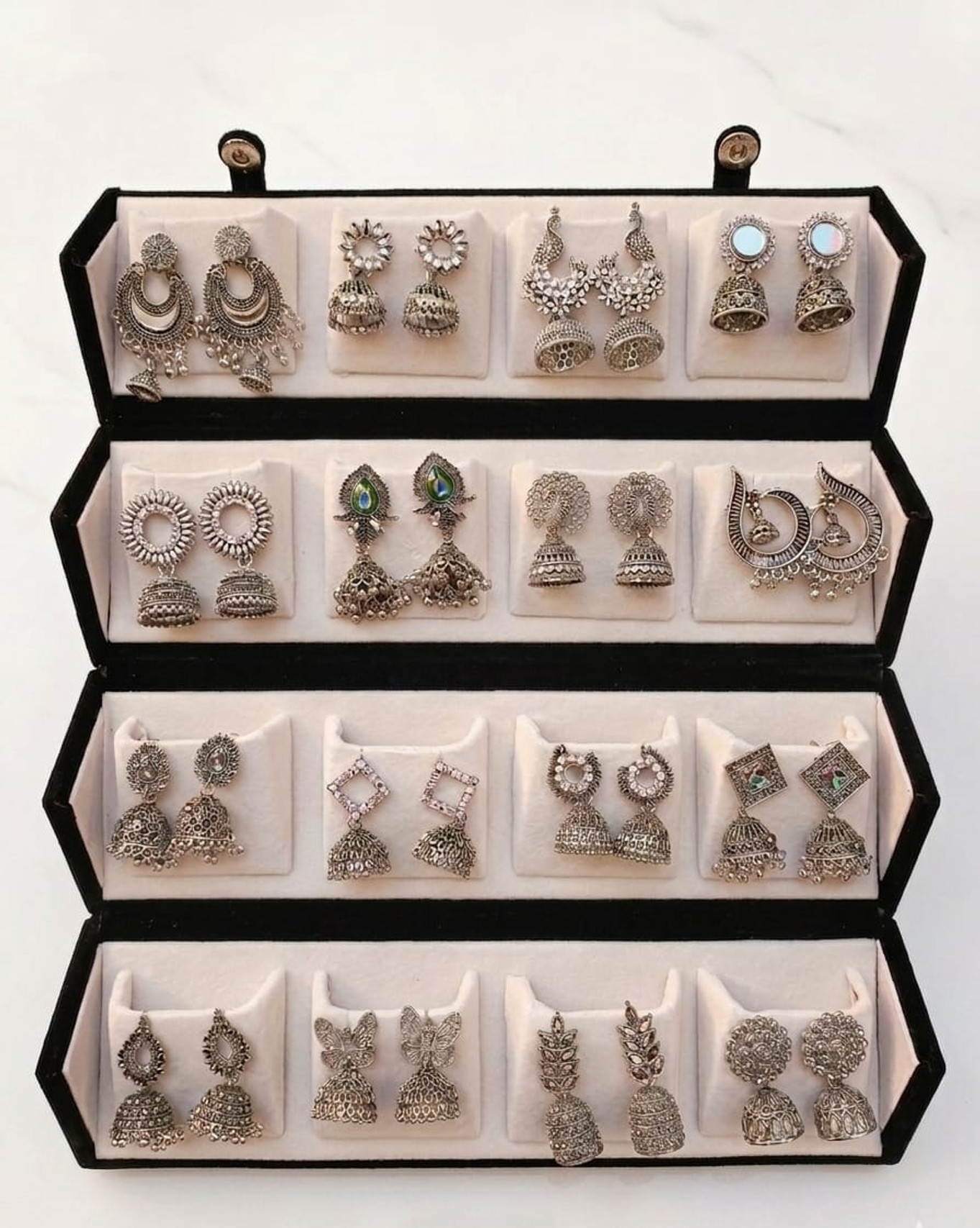 DDS 16 PAIR EARRING WITH VANITY BOX Stainless Steel Jhumki Earring